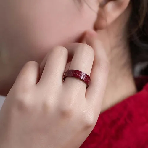 Miniatura 7 de HETICA Anillo de cinabrio de Feng Shui, amuleto de Lucky Wealth Buddhis para hombres y mujeres, anillo de la suerte FengShui, amuleto de dinero