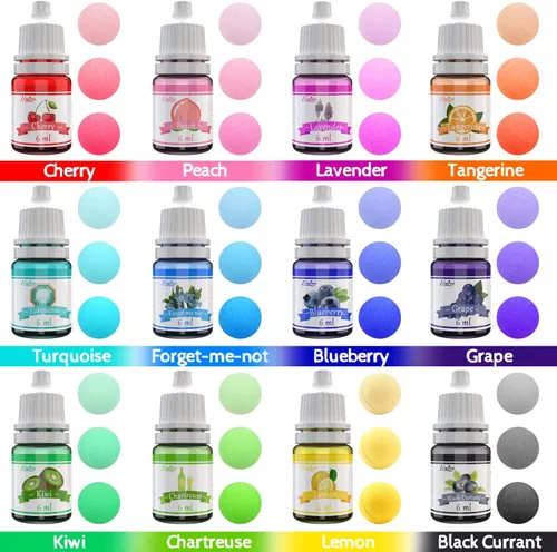 Miniatura 2 de Limino Tinte de jabón de bomba de baño de 12 colores - Coloración segura para la piel, de grado alimentario, para suministros de fabricación