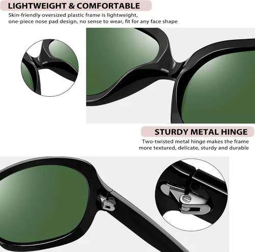 Miniatura 16 de Joopin Lentes de sol de gran tamaño para mujer, polarizados, grandes, para conducción, protección UV, grandes sombras