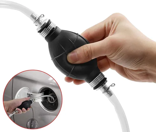 Miniatura 6 de Abnaok Manguera de gasolina, bomba de sifón de transferencia de gasóleo, agua y combustible, bomba de combustible portátil de uso amplio, bomba