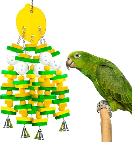 Miniatura 8 de MEWTOGO Juguetes grandes para loros de aves para cacatúas, guacamayos grises africanos y loros amazónicos, regalo para pájaros Rojo