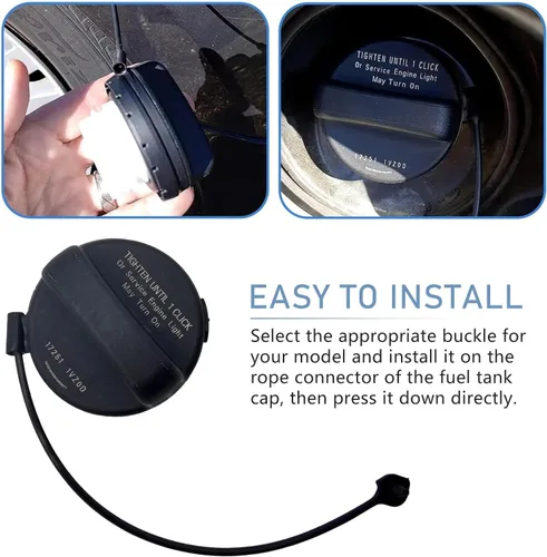 Miniatura 3 de 1 tapa de tanque de combustible para automóvil, tapón de tanque de combustible sellado de plástico ABS a prueba de óxido con cuerda antipérdida
