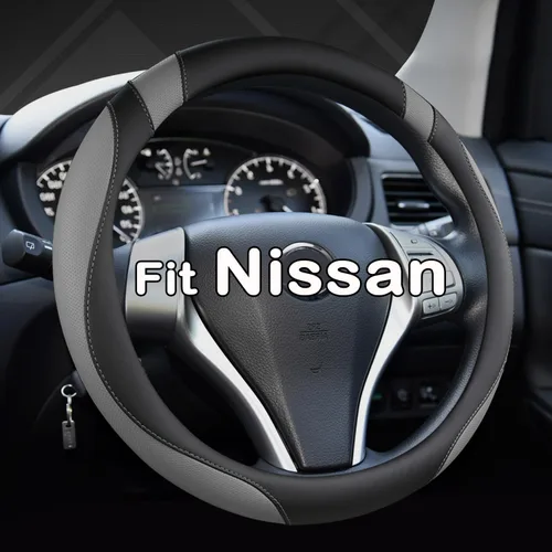 Miniatura 10 de West Llama - Funda personalizada para volante de automóvil para Nissan (Negro-Tamaño estándar)