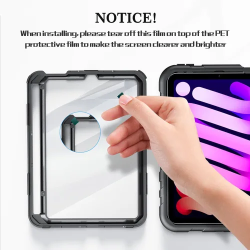 Miniatura 3 de Funda para iPad mini 7 A17 Pro/iPad mini 6 de 8.3 pulgadas, funda para iPad mini de 7ª/6ª generación (2024/2021) con soporte para lápiz/soporte