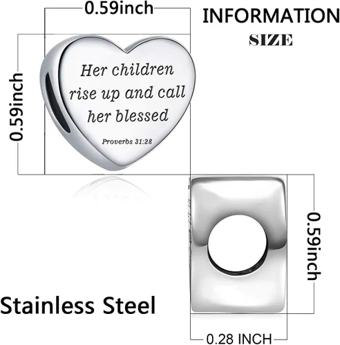 Miniatura 2 de MUERDOU Dije de corazón, pulsera cristiana con versículo bíblico para oración, fe, religiosa, regalos para mujeres