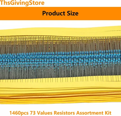 Miniatura 6 de Kit surtido de resistencias de 73 valores de 1460 piezas, 1 ohmio - 680k Ohm 1/4w 1% Metal Resistors Kit con caja de almacenamiento para proyectos