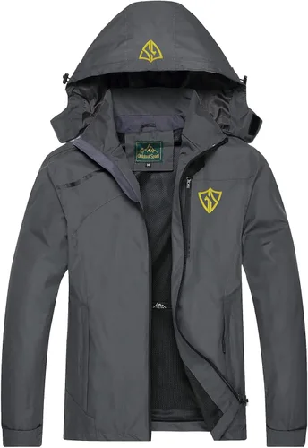 GIISAM Chaqueta impermeable y a prueba de viento para hombre, ligera, con capucha, chaqueta deportiva de montaña para hombre, cortavientos,
