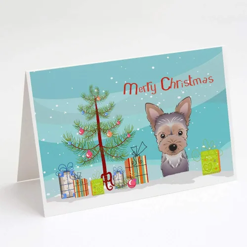 Miniatura 41 de Caroline's Treasures BB1616GCA7P - Tarjetas de felicitación y sobres de árbol de Navidad y sabueso afgano, paquete de 8 tarjetas en blanco