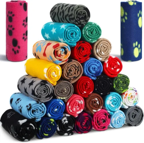 Miniatura 8 de Chumia 28 Piezas Manta para Cachorros al Por Mayor Manta Pequeña de Forro Polar para Mascotas para Cachorros Perros Gatitos Gatos Mascotas Suave