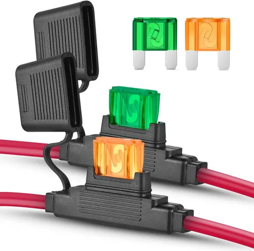 Miniatura 9 de Nilight 10 Pack NI-FH01 Portafusibles en línea 14AWG Arnés de cableado ATC/ATO Fusible automotriz de 30AMP de cuchilla -10, 2 años de garantía