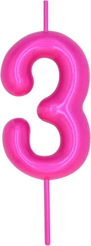 Miniatura 316 de DERVENTA Vela con números de 2.36 pulgadas, decoración perfecta para cumpleaños, brunch, postre, pastel, 1 pieza (número 0 rosa)