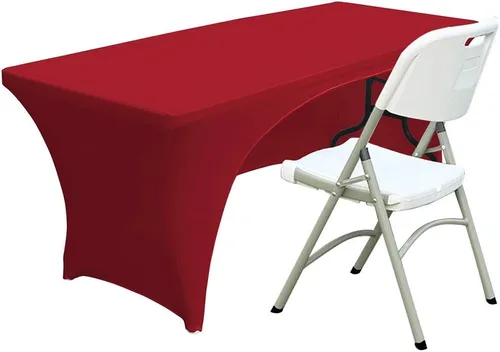 Miniatura 12 de ABCCANOPY - Mantel elástico de 1,2 m para mesa, ajustado, con parte trasera abierta, lavable, salvamanteles para mesas rectangulares, color negro