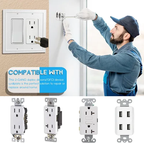 Miniatura 3 de Cubiertas de interruptor de luz para placa de pared, cubiertas de salida de tamaño mediano, cubiertas decorativas para placa de interruptor GFCI