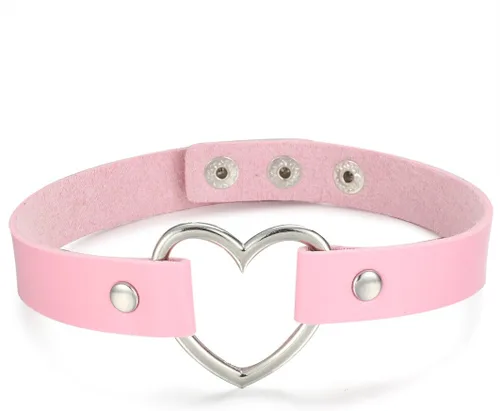 Miniatura 5 de FIBO STEEL 1-4 collares de cuero para mujer, gargantilla de corazón, estilo punk gótico, ajustable
