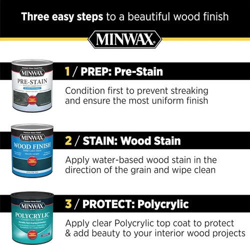 Miniatura 6 de Minwax 233334444 - Acabado de madera poliacrílica protectora, satén transparente, ½ pinta