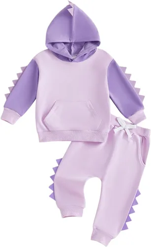 Miniatura 57 de Conjunto de ropa de otoño e invierno para bebé y niño, sudadera larga con capucha y pantalones para niños pequeños, 6, 12, 18, 24 meses, 2T