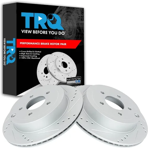 Miniatura 109 de TRQ Juego de rotores de freno de rendimiento trasero con revestimiento G premium compatible con Mazda 6 2014-2021