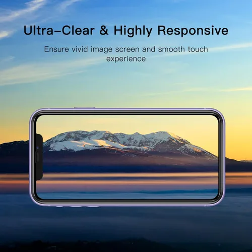 Miniatura 6 de JETech Protector de pantalla One Touch Install para iPhone 11/XR de 6.1 pulgadas, película de vidrio templado de cobertura completa, kit