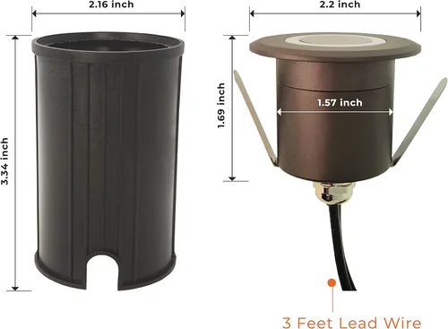 Miniatura 8 de LUMENGY Luz LED para pavimentadora y cubierta con efecto de luz de anillo patentado, 1 W, 12 V de bajo voltaje, IP67 impermeable, para cubiertas