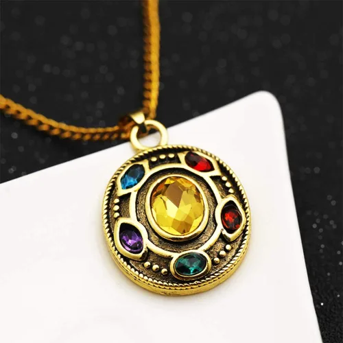 Miniatura 2 de PILLOBOX Thanos Infinity Guantelete Collar Joyería Colgante Juguetes Regalos Para NiñoNiñaHijoHija Metal