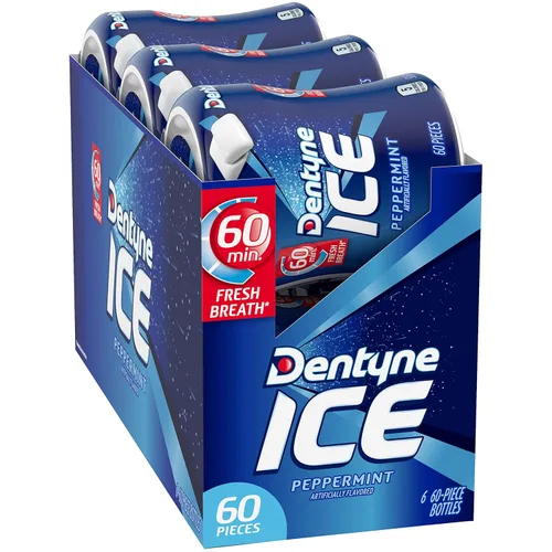 Miniatura 8 de Dentyne Ice Peppermint - Goma de mascar sin azúcar, 6 botellas de 60 piezas (360 piezas en total)