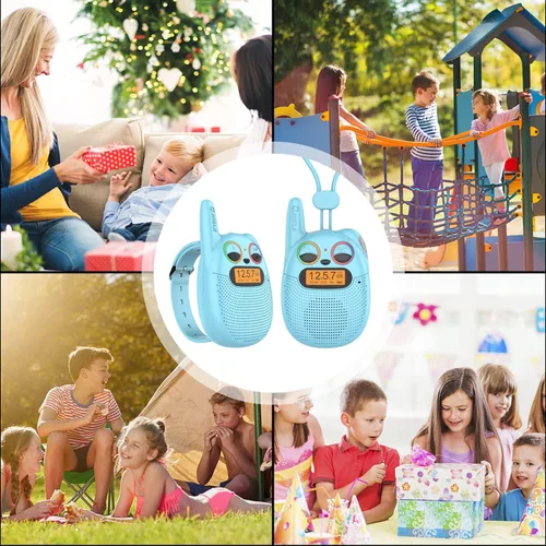 Miniatura 3 de Qniglo Walkie Talkies para niños recargables, paquete de 2 unidades, juguetes de regalo de Navidad y cumpleaños para niños de 3 a 12 años