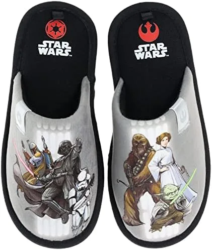 Miniatura 6 de STAR WARS Pantuflas Mismatch Family Slide Slippers, amortiguación de espuma viscoelástica, para interiores y exteriores, Stormtrooper Princess Leia