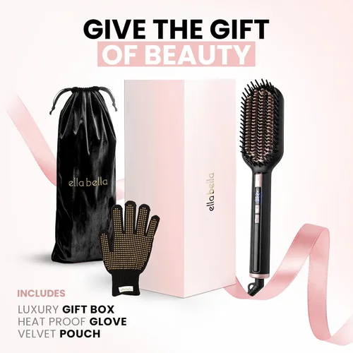 Miniatura 4 de ELLA BELLA® Cepillo alisador de cabello • Cepillo alisador con calefacción • Alisa en 1 pasada • Tecnología iónica para un cabello más saludable •