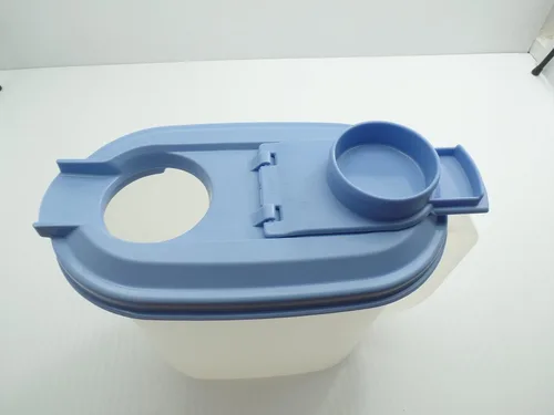 Miniatura 5 de Tupperware Vintage Slim Line - Jarra transparente para refrigerador de 1 cuarto de galón con tapa azul