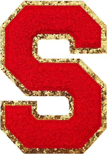Miniatura 96 de GYGYL - 3 parches de letras deportivas de felpilla con purpurina, parches para planchar de tamaño grande para decoración de disfraces