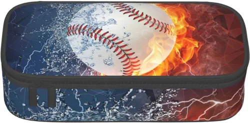 Miniatura 5 de Estuche de béisbol para lápices deportivos para niños y hombres, gran capacidad, duradero, bolsa de almacenamiento para bolígrafos, estuche