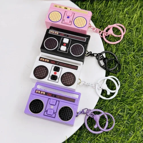Miniatura 8 de Mini llavero grabador de cinta acrílica de los años 90, llavero de cinta retro para parejas, regalo para parejas, radio y televisión, llave