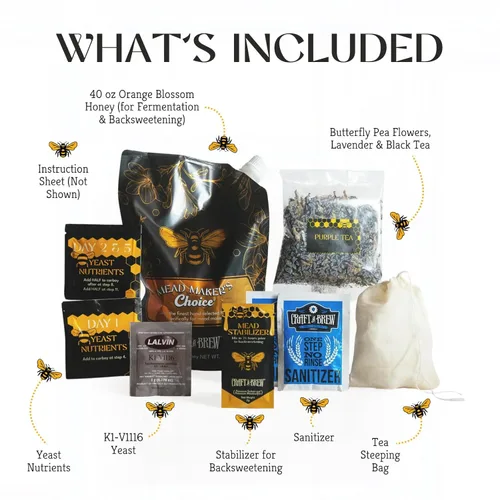 Miniatura 5 de Craft A Brew - Mead Maker's Choice - Kit de recetas de hidromiel con efecto mariposa - Ingredientes e instrucciones para la fermentación