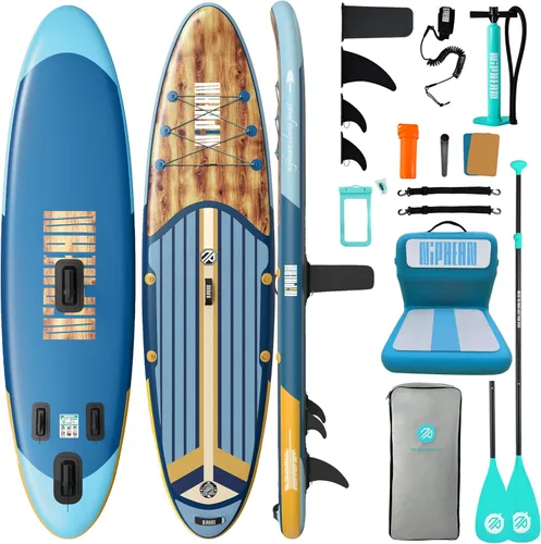 Miniatura 20 de Niphean Tabla de remo inflable con accesorios de SUP, cubierta de EVA antideslizante, tablas de remo inflables de 10 pies 6 pulgadas para adultos