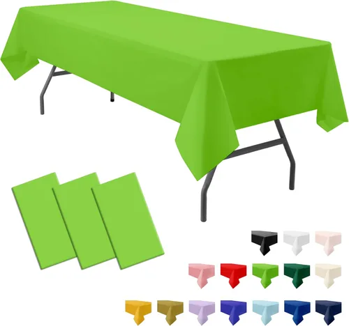 Miniatura 21 de Paquete de 3 manteles de plástico premium negros desechables de 54 x 108 pulgadas. Mantel rectangular desechable para mesas de fiesta