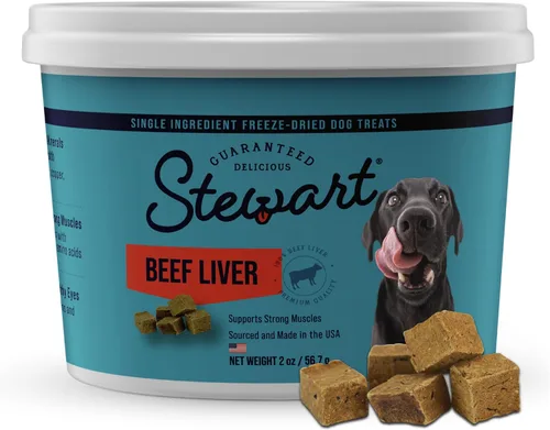 Miniatura 9 de Stewart Golosinas de hígado de res para perros, 4 onzas, ~ 90 piezas, crudas liofilizadas, de un solo ingrediente, golosinas de entrenamiento