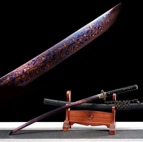 Miniatura 4 de Espada japonesa de samurái Katana auténtica hecha a mano de acero al carbono 1095 de alta calidad, espada de dragón real y afilada, Katana