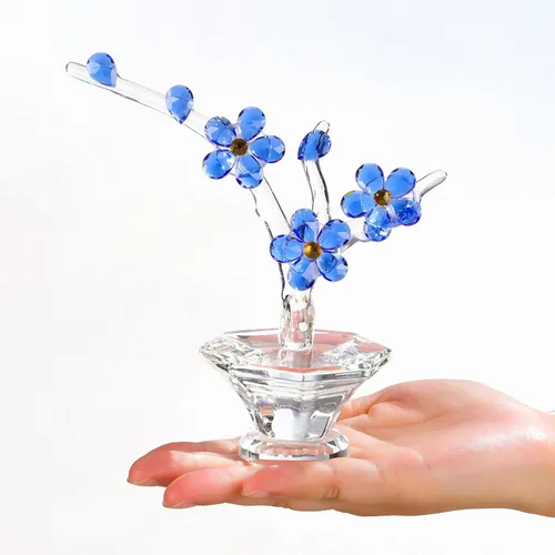 Flores de cereza de cristal con tallos - Flores de vidrio con jarrones, regalos de cereza japonesa para esposa, novia, mujeres - Decoración de mesa