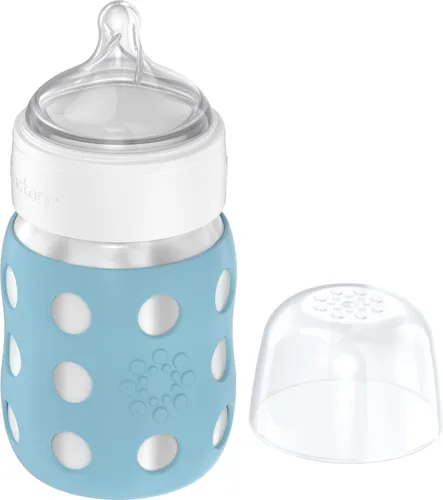 Miniatura 3 de Lifefactory Biberón de cuello ancho aislado al vacío de acero inoxidable de 8 onzas con pezón etapa 2 (3-6 meses) melón (LS2211WCA4)