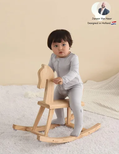 Miniatura 4 de Jimonda Pijama de bambú para bebé, unisex, para niños y niñas, de una pieza, manga larga, cierre de cremallera de 2 vías, mameluco