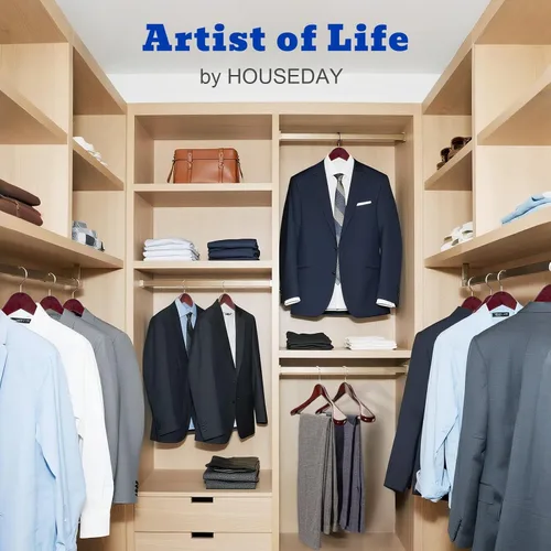 Miniatura 8 de HOUSE DAY Perchas de madera para hombres, perchas de madera de hombro ancho con barra antideslizante para pantalones, acabado retro liso, gancho