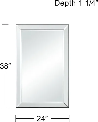 Miniatura 9 de Uttermost Verne - Espejo de pared rectangular con borde negro mate de 24 x 38 pulgadas