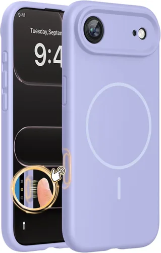 Miniatura 225 de Miracase Funda diseñada para iPhone 13, con protector de pantalla de vidrio templado, forro de microfibra suave antiarañazos, funda de goma