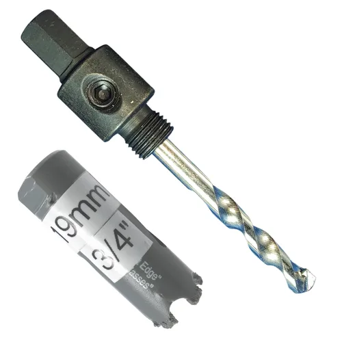 Miniatura 45 de Sierra de agujero HSS con mandril piloto de 2 piezas de alta velocidad para perforar madera y acero, broca de 1/4" de diámetro y eje, broca piloto
