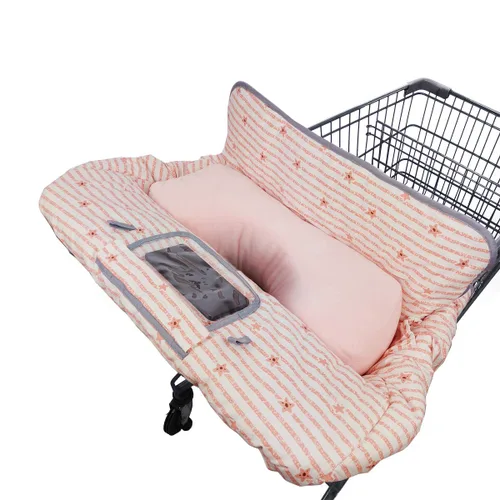 Funda para carrito de compras para bebé/niño pequeño, funda para silla alta 2 en 1, fácil de colocar y quitar, con soporte para teléfono celular,