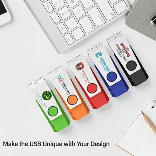 Miniatura 8 de Unidad Flash de 8GB Paquete de 10, Wooolken USB 2.0 Memory Stick Thumb Drive con Cordones USB Giratorio para Almacenamiento de Datos y Copia