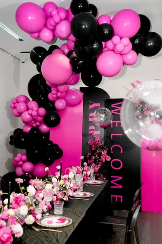 Miniatura 7 de FOTIOMRG - Kit de guirnalda de globos de color rosa eléctrico, 110 globos de 18 + 12 + 10 + 5 pulgadas, globos de látex de color rosa eléctrico