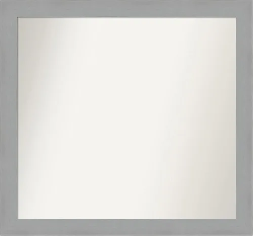 Miniatura 220 de Amanti Art Espejo de baño plateado para sobre fregadero, 23 x 23 pulgadas, espejo cuadrado plateado en ángulo, marco de madera moderno medio, se