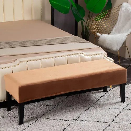 Miniatura 26 de Fundas de banco rectangulares, funda extraíble para silla de comedor, ajuste suave, universal, elásticas, antipolvo, lavable, protector de asiento