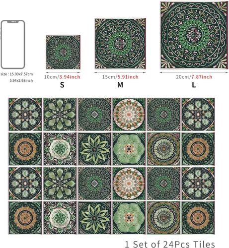Miniatura 6 de 24 calcomanías para azulejos para despegar y pegar, pegar en azulejos en muro para cocina, azulejos de pared, azulejos de baño, calcomanías